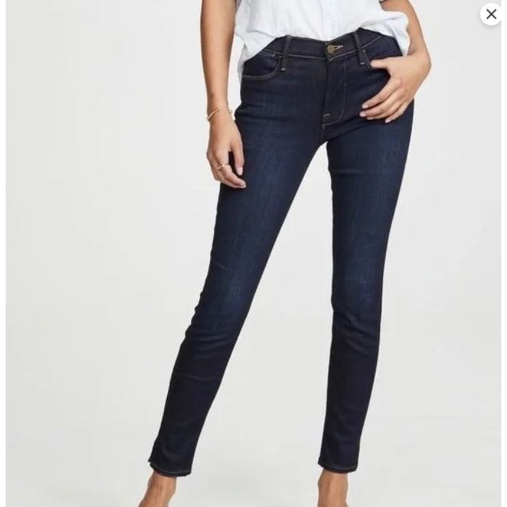 Frame Le High Skinny Jeans in Copa Dark Wash Split Ankle Denim Women Size 29